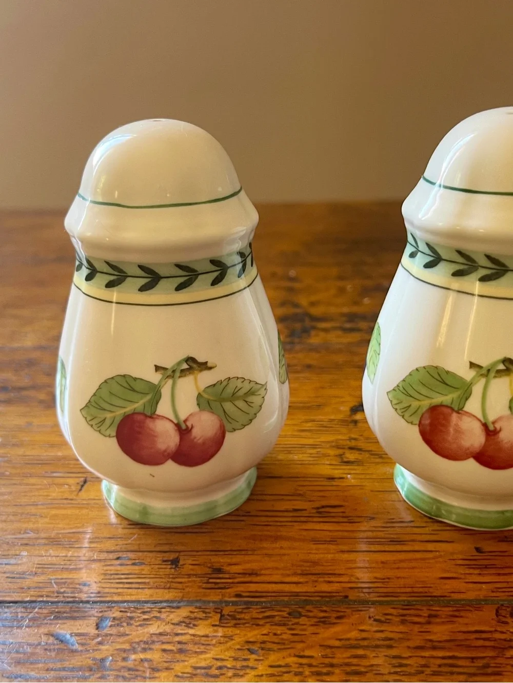 Villeroy & Boch French Garden Salt and Pepper Shaker Set - Cherry & Lemon